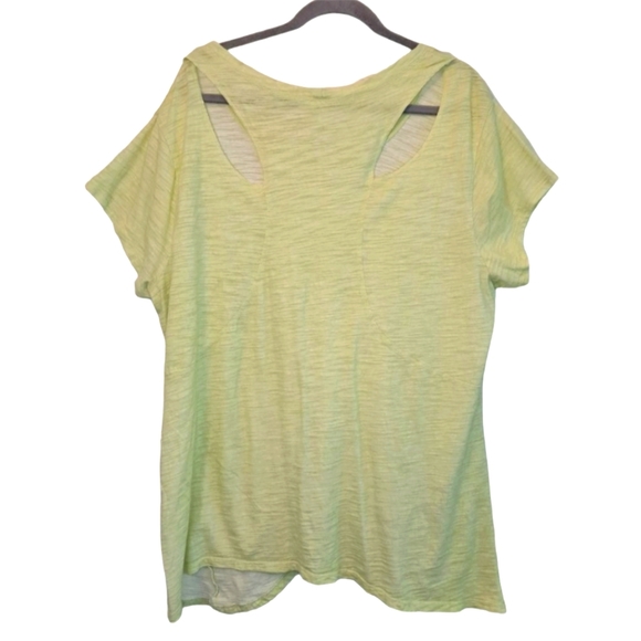 Lulu-B Green Asymmetrical Racerback Tee with Pockets Plus Size 1X - Picture 2 of 7